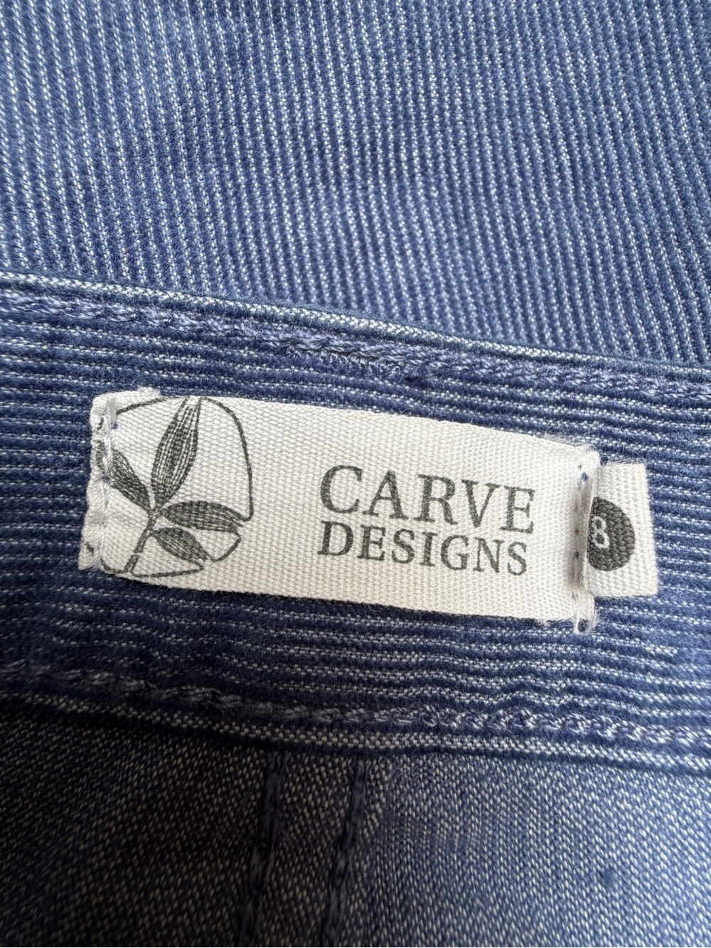 Carve Designs Oahu 4" Corduroy Shorts Size 8 Pacifica Blue Excellent Condition - Picture 10 of 11